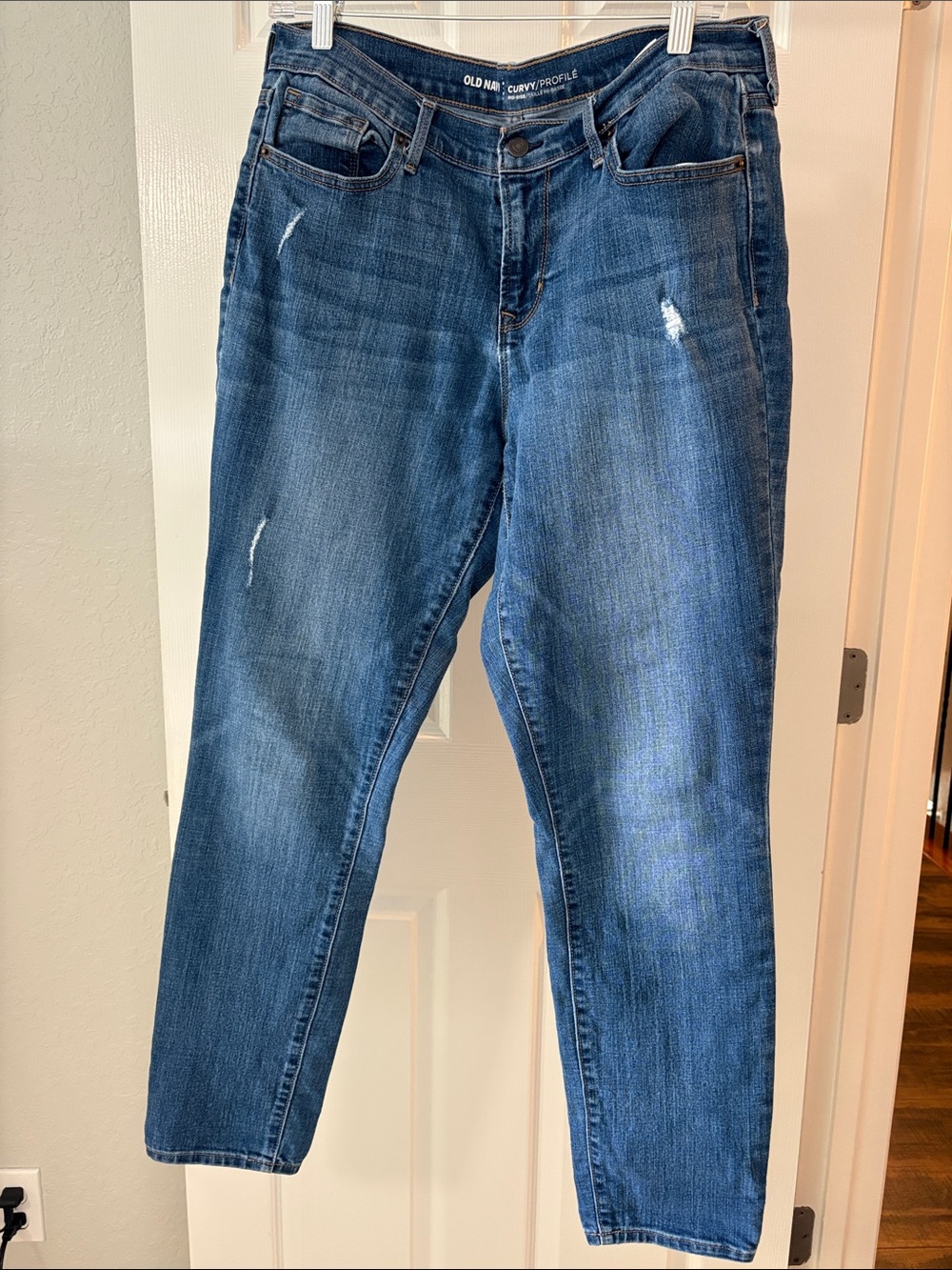 Old Navy Boyfriend Jeans in Medium Blue with Faded Wash